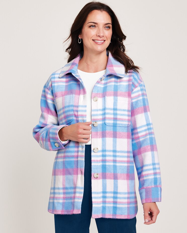 Alfred Dunner® Swiss Chalet Plaid Shirt Jacket image number 1