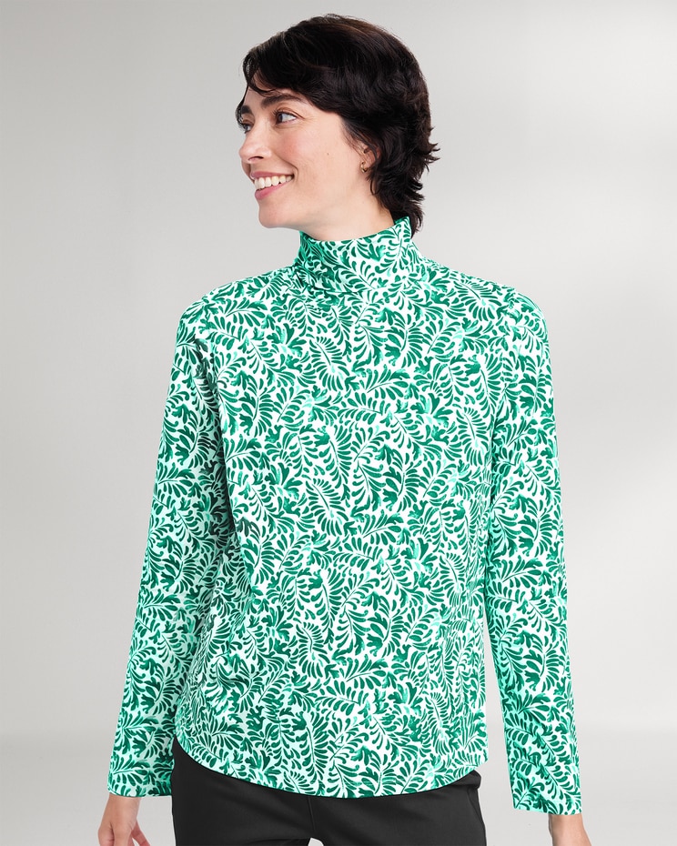 Prima™ Cotton Stencil Floral Turtleneck image number 1