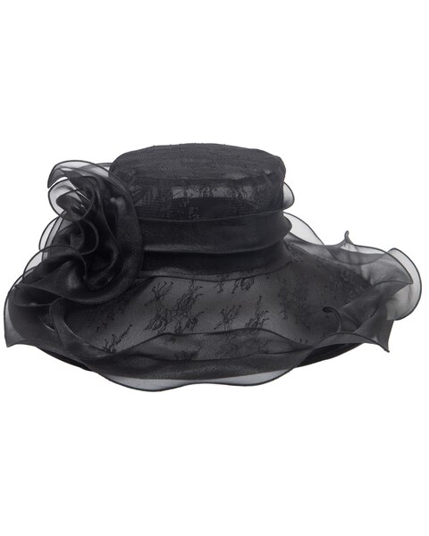 Stiff Mesh Organza Dress Hat With Wire Brim