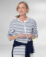 Striped Ruffle Henley Tee thumbnail number 2