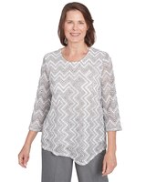 Alfred Dunner® Copenhagen Spliced Crew Neck Stripe Tee thumbnail number 1