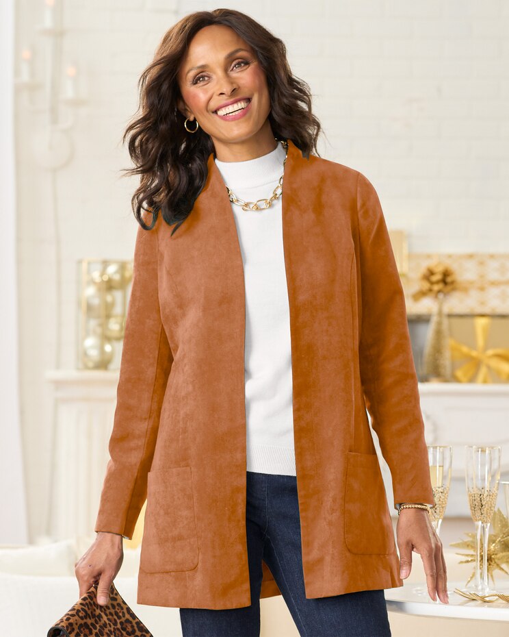 Microsuede Long Sleeve Topper image number 1