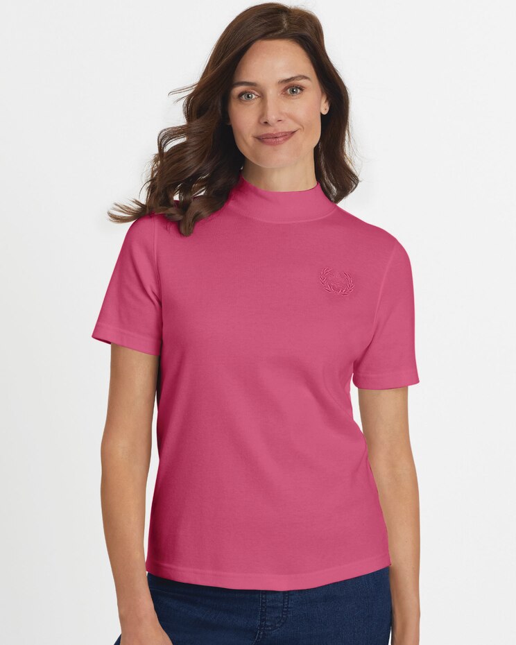 Essential Knit Short-Sleeve Mockneck Top image number 1