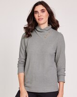 Plush Knit Button Detail Top thumbnail number 1