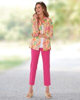 Crinkled Cotton Tropical Print Shirt thumbnail number 2