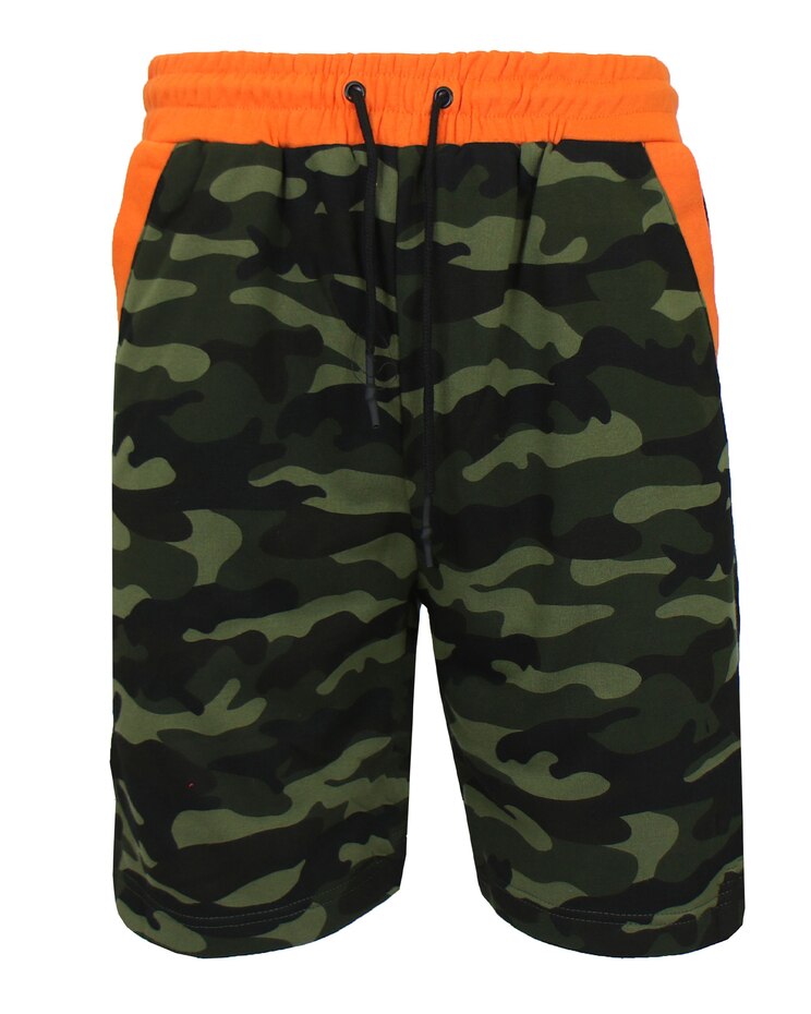 Men's Slim Fit French Terry Jogger Sweat Lounge Shorts With Contrast Color Trim Design image number 1