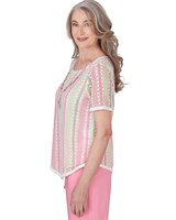 Alfred Dunner® Miami Beach Vertical Striped Top with Necklace thumbnail number 4