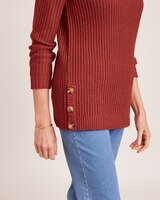 Button Trim Shaker Sweater thumbnail number 2