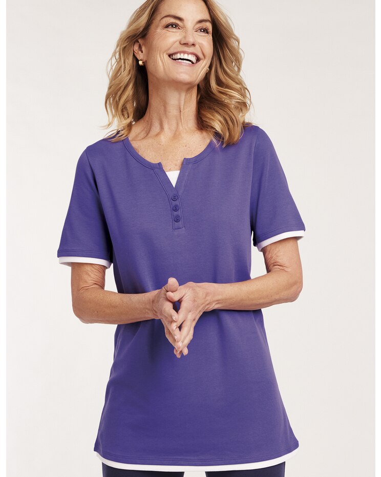 Layered Look Knit Tunic image number 1