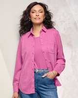 Stretch Microsuede Shirt Jacket thumbnail number 1