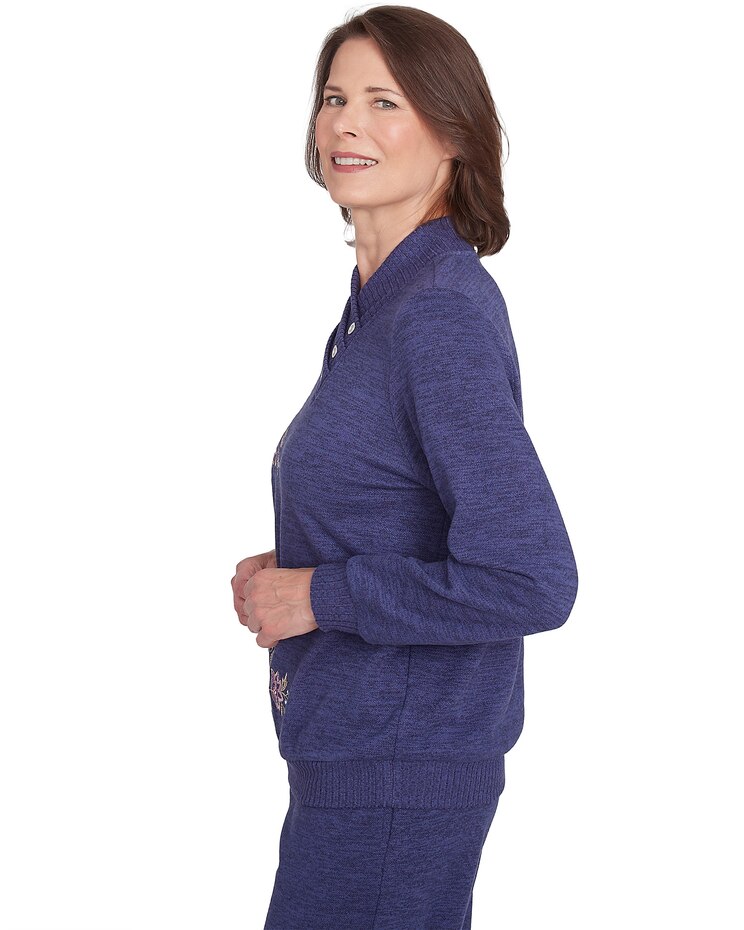 Alfred Dunner® French Quarter Paisley Embroidered Envelope Neck Sweater image number 7