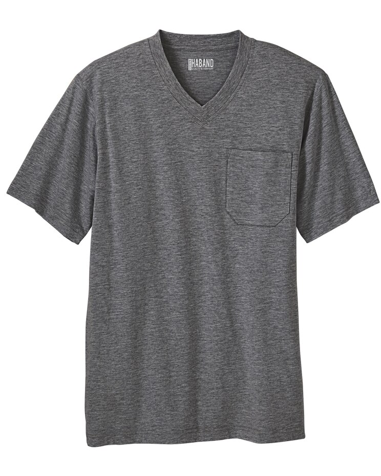 Haband Men’s V-Neck Affordabili-Tee Shirt with Pocket image number 1