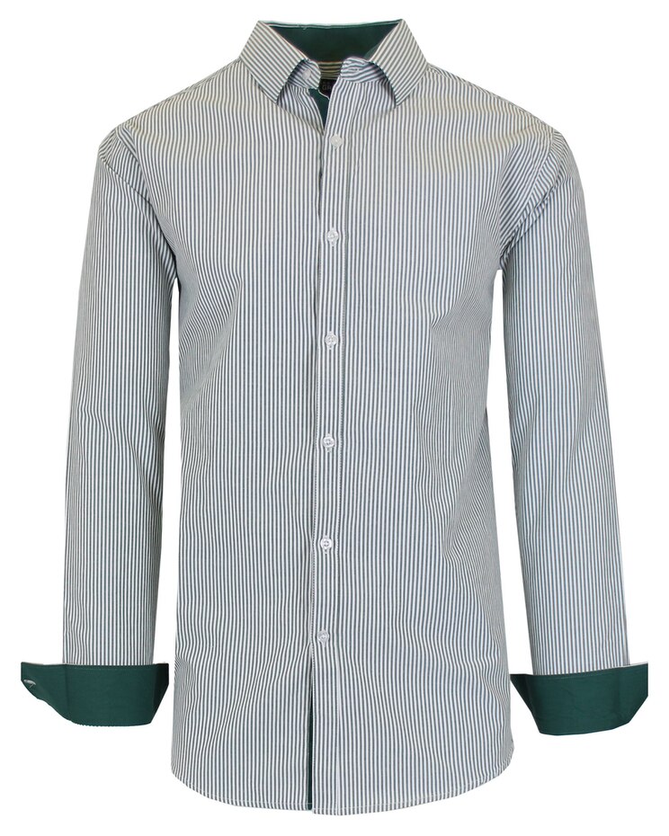 Galaxy By Harvic Long Sleeve Pinstripe Shirt image number 1