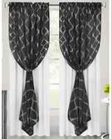 Bombay Double Layered Rod Pocket Window Curtain Panel thumbnail number 3