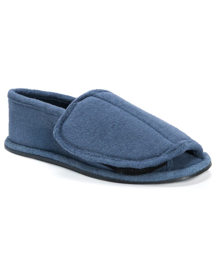 MUK LUKS® Men's Terry Open-Toe Velcro Slippers image number 1