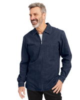 JohnBlairFlex Long-Sleeve Zip-Front Denim Shirt thumbnail number 1