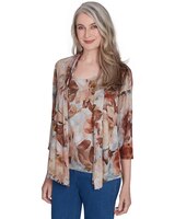 Alfred Dunner® Classics Watercolor Floral Melange Two in One Top thumbnail number 6