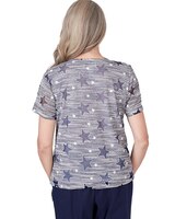Alfred Dunner® All American Lined Space Dye Stars Tee with Side Tie thumbnail number 2