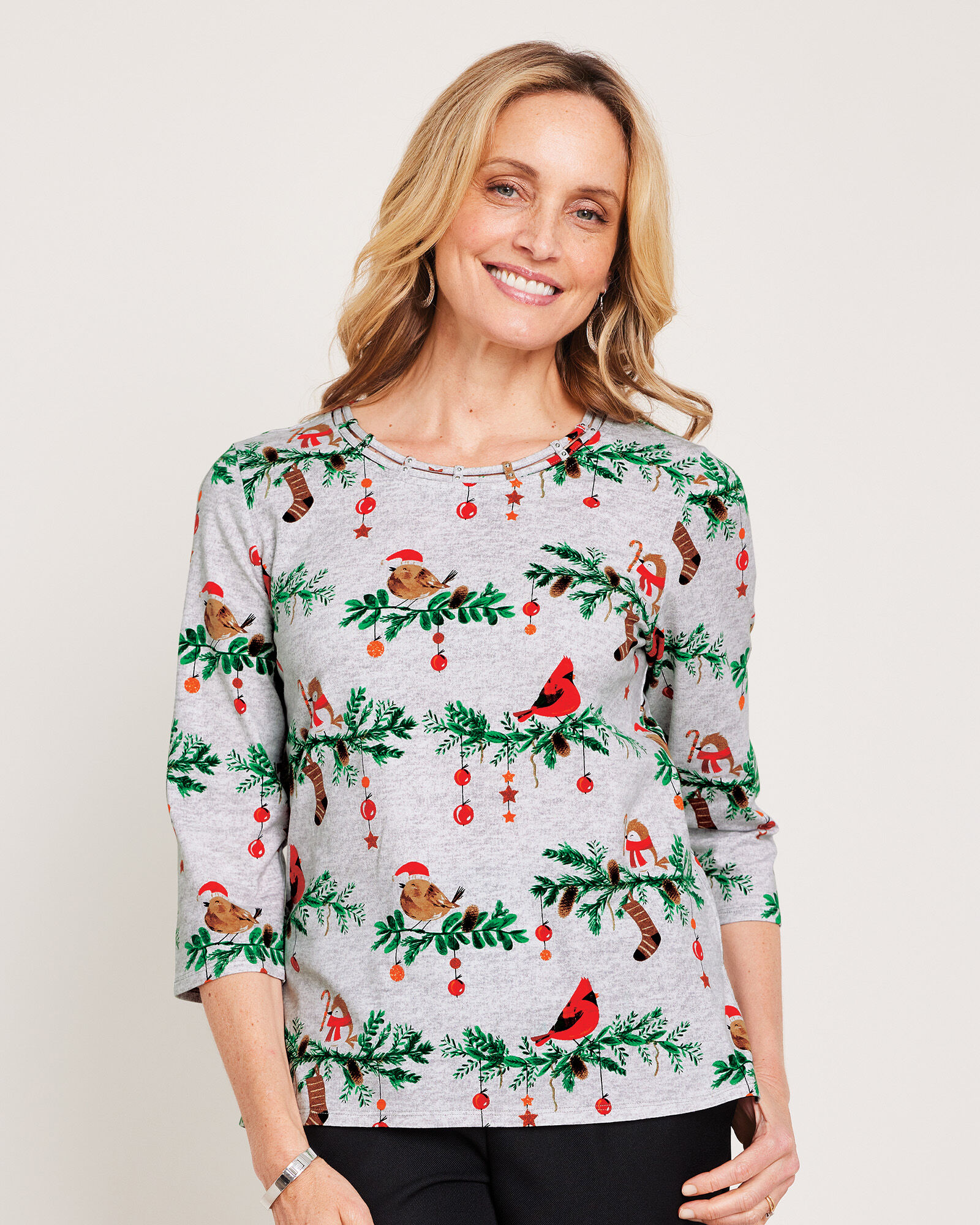 Alfred Dunner Holiday Print Tees