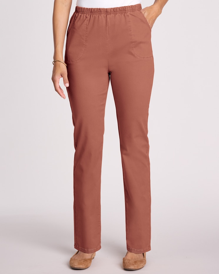 Super-Soft Pull-On Twill Pants image number 1