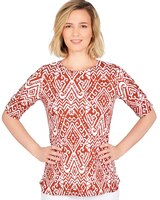 Ruby Rd® Ikat Print Top thumbnail number 1