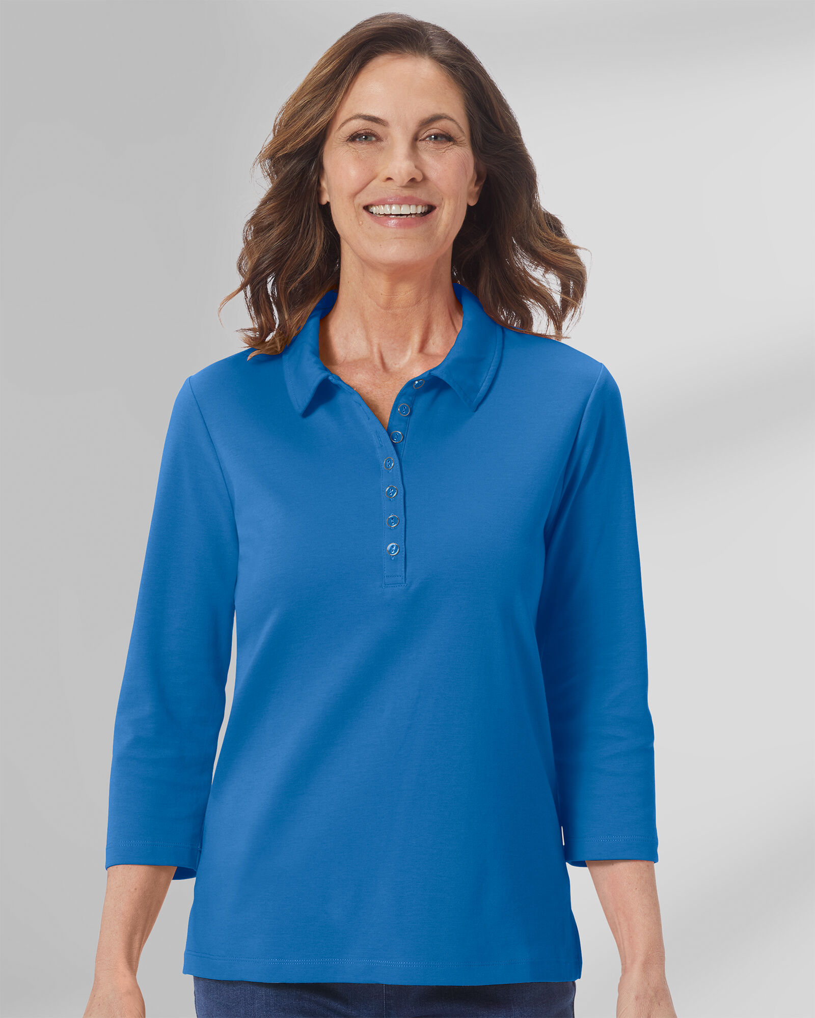 Women's polo shirts with three quarter sleeves cheap
