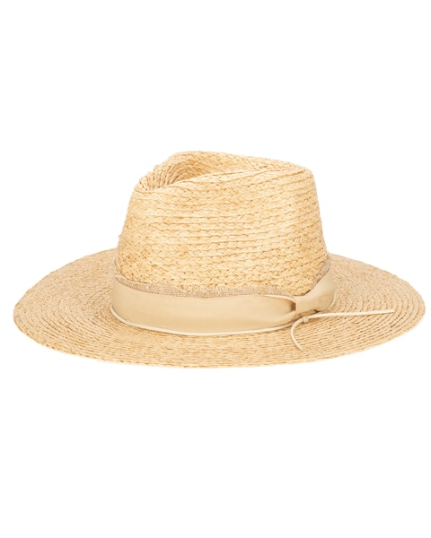 Sun Bather- Raffia Braid Fedora With Mixed Band Hat