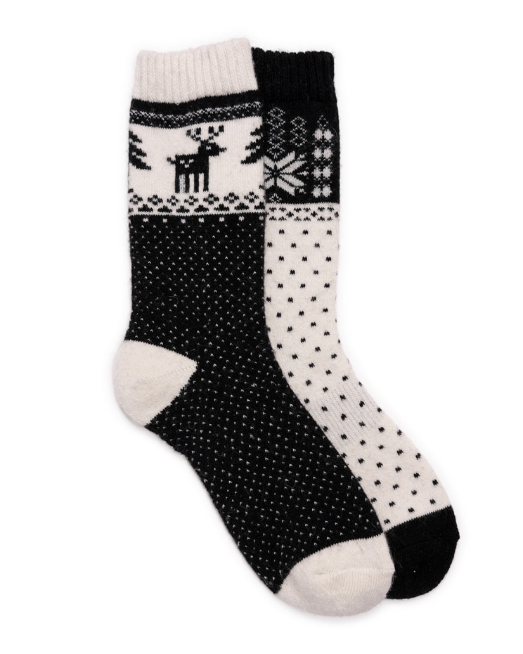 MUK LUKS® Womens Wool Socks 2Pr Pack image number 1