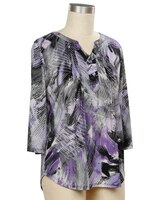 Southern Lady Color Delight 3/4 Sleeve Brush Print Top thumbnail number 1