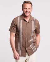John Blair® Linen Blend Embroidered Shirt thumbnail number 1