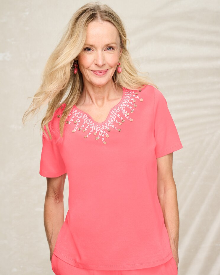 Button Trim Tee image number 1