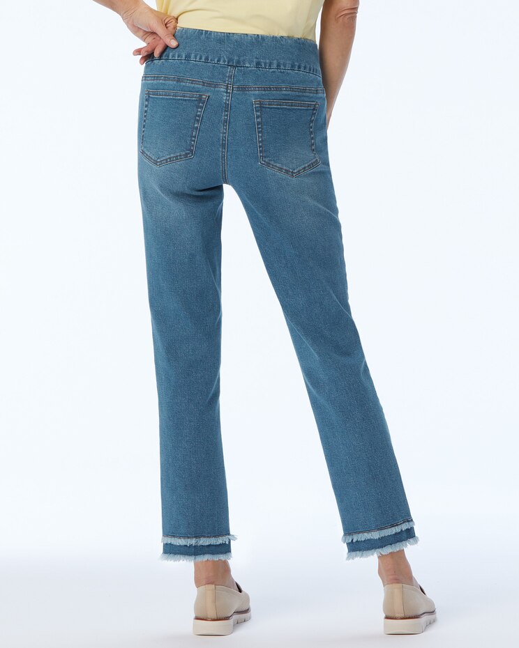 SlimSation® Double-Fringe Denim Ankle Pants image number 3