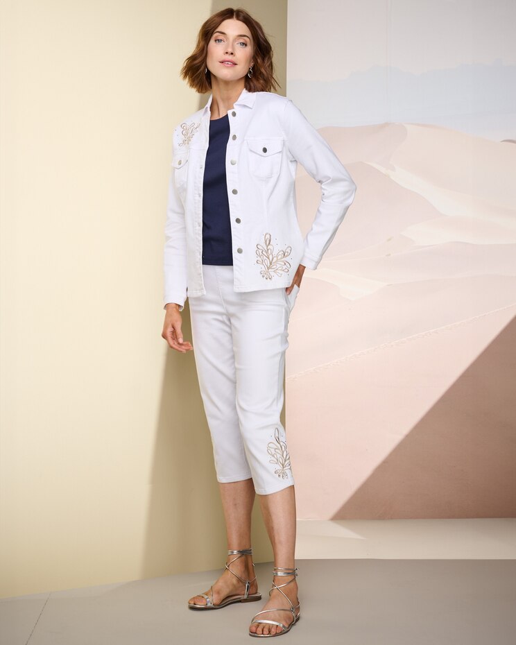 Soft Stretch Denim Embellished Jacket image number 2