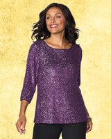 Alex Evenings Stunning Sequin Tunic Top thumbnail number 1