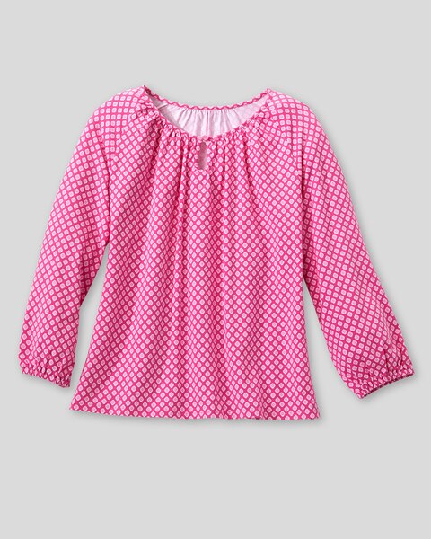 Mini-Tile-Print Luxe Jersey Popover