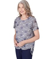 Alfred Dunner® All American Lined Space Dye Stars Tee with Side Tie thumbnail number 3