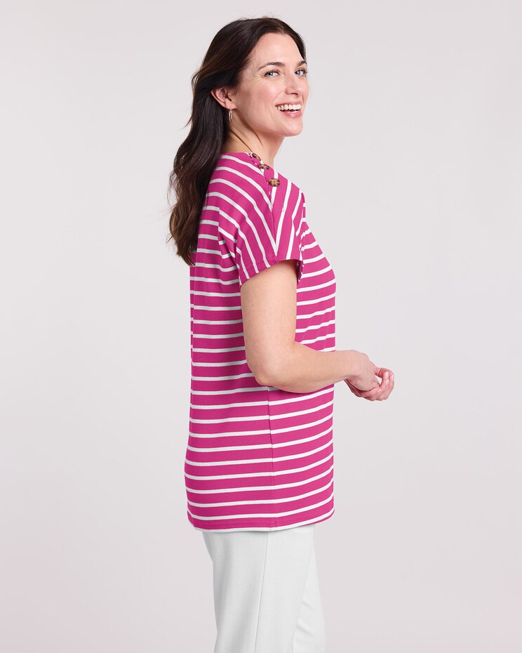 Essential Knit Dolman Button Trim Top image number 2