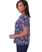 Alfred Dunner® All American Short Sleeve Linking Hearts Top thumbnail number 4