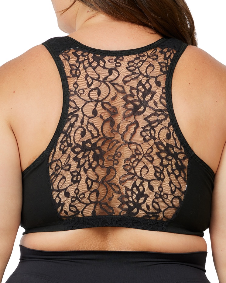 Leading Lady Indy Cotton Front-Close Lace Racerback Bra image number 4