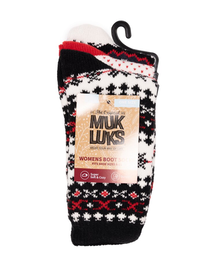 MUK LUKS Boot Socks 3pr image number 7