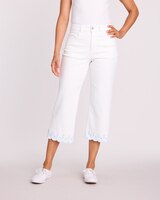 DenimEase Eyelet Hem Crop Jeans thumbnail number 1