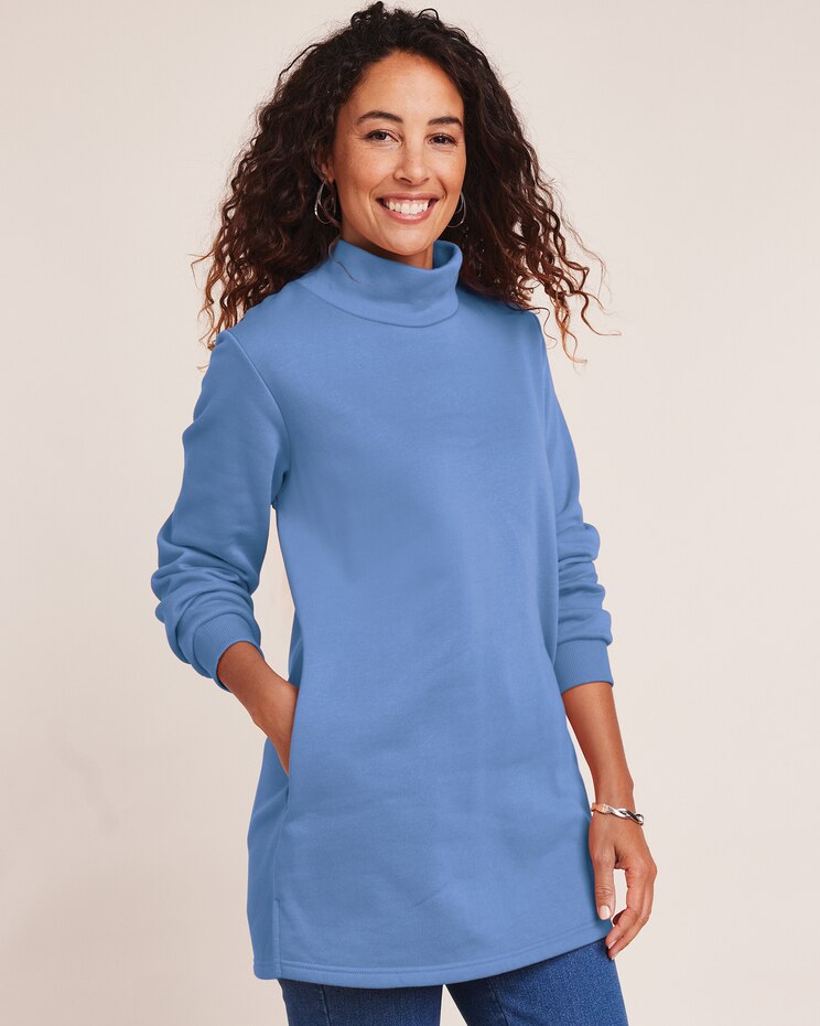 Better-Than-Basic Mock Neck Tunic Sweatshirt image number 1