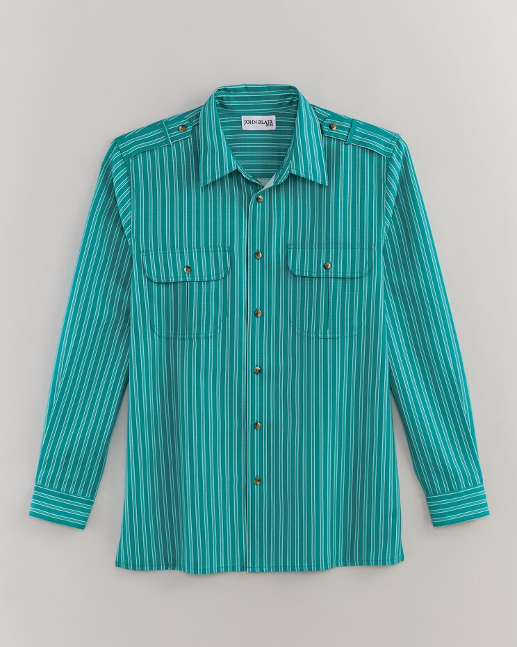 John Blair® Long-Sleeve Linen-Look Pilot Shirt image number 1