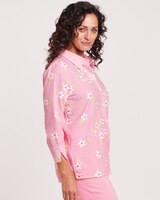 Alfred Dunner® Miami Beach Pinstripe with Flower Embroidery Shirt thumbnail number 2