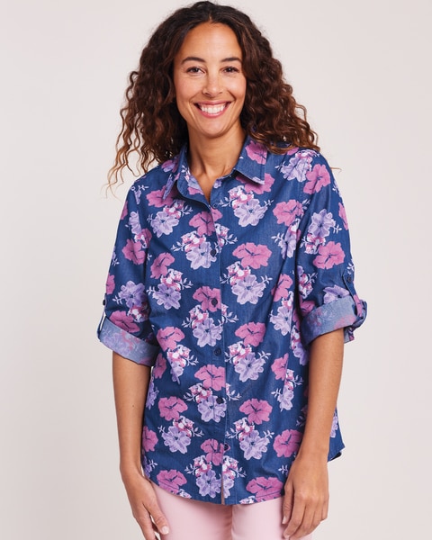 DenimLite Print Shirt