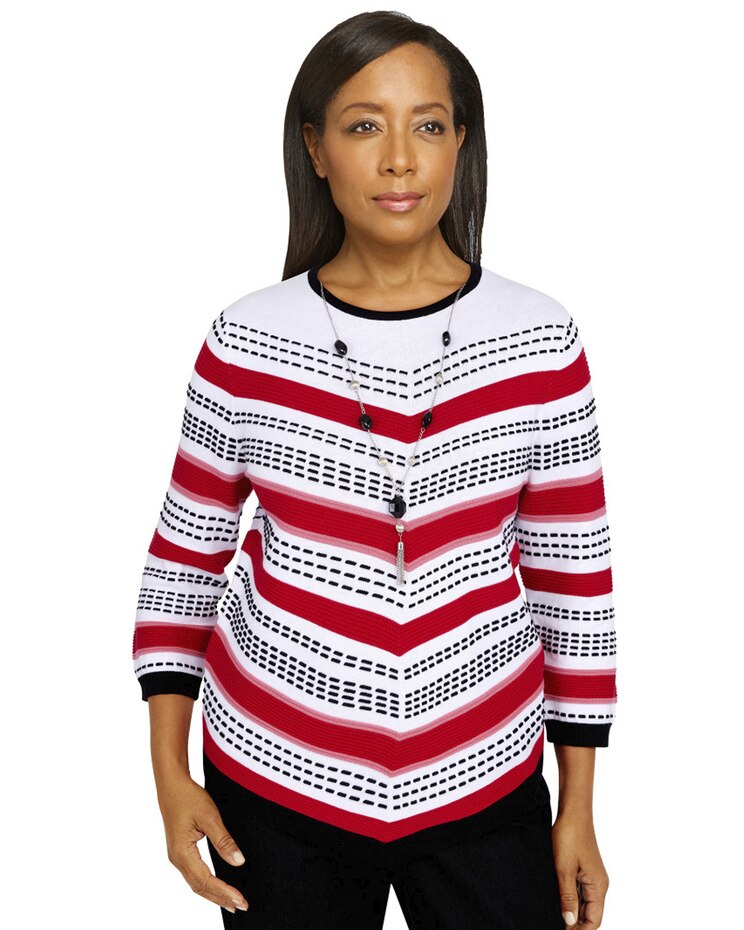 Alfred Dunner® Checking In Chevron Sweater image number 1