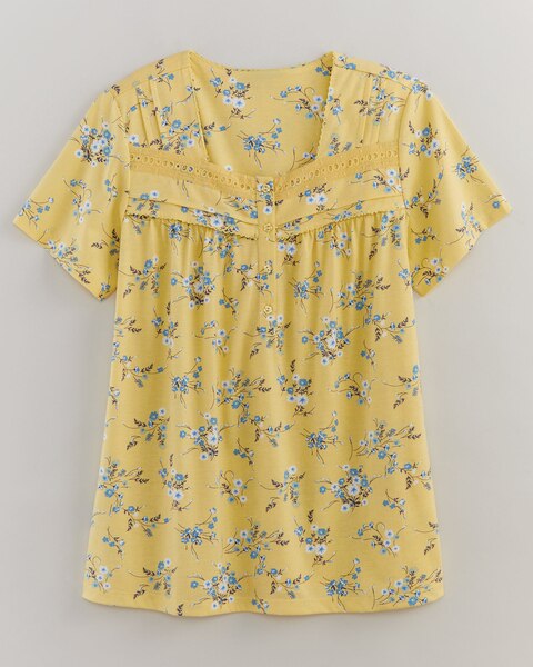 Pintuck and Lace Capri Pajamas