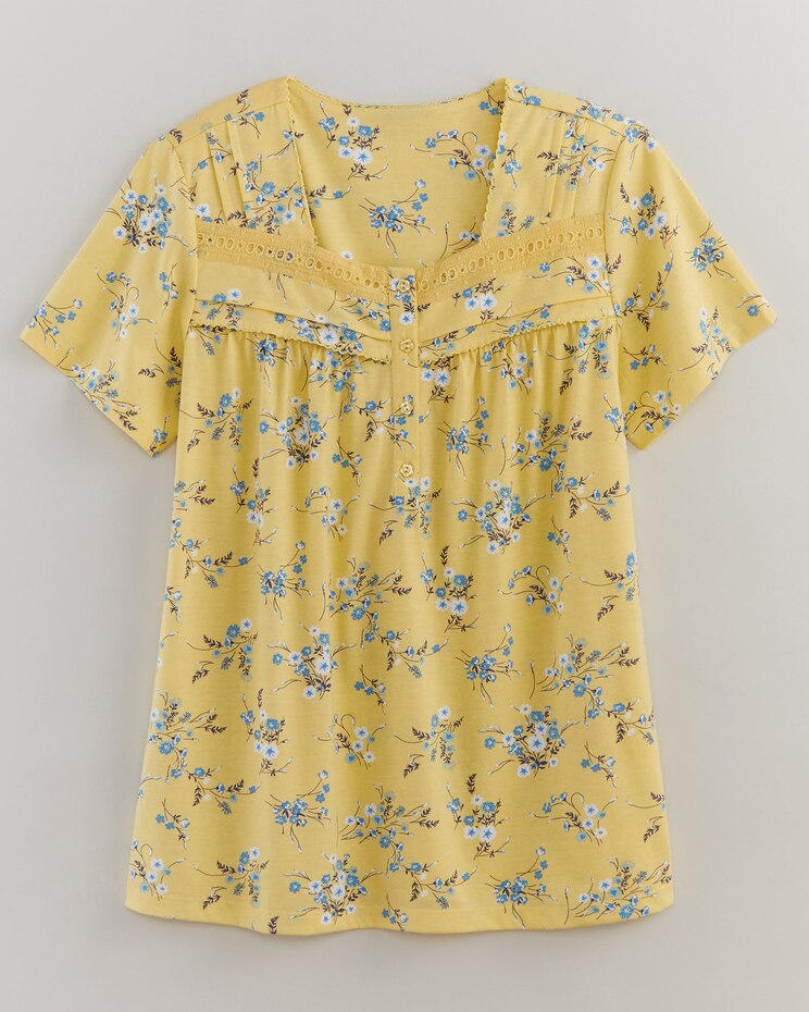 Pintuck and Lace Capri Pajamas image number 1