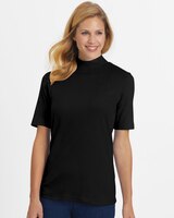 Essential Knit Short-Sleeve Mockneck Top thumbnail number 1