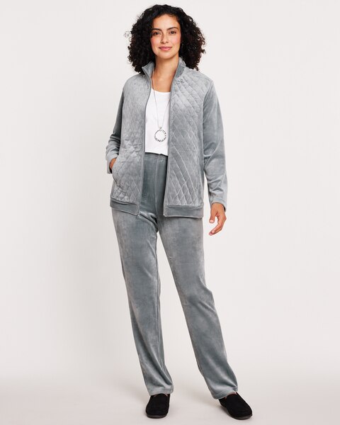 Zip-Front Velour Set